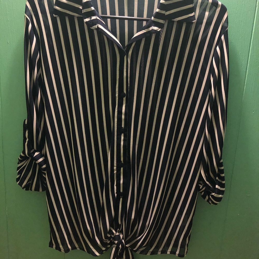 Striped button up shirt